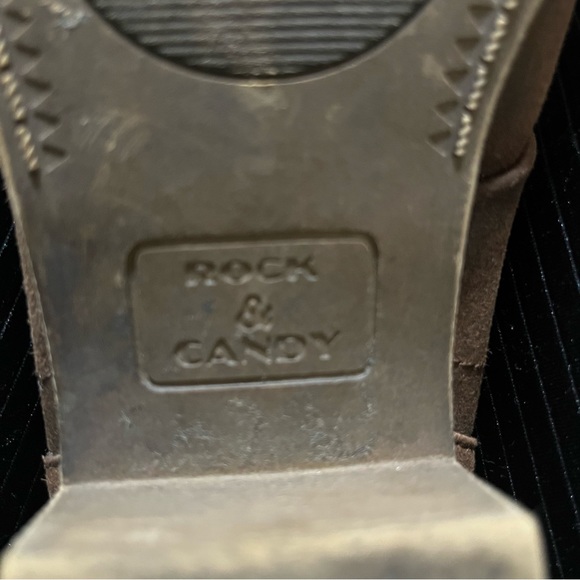 Rock & Candy Lipton Brown Microseude Booties Chelsea Ankle Boots Womens Size 9 - Picture 3 of 15